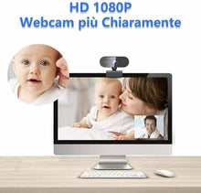 Carica l'immagine nel visualizzatore di Gallery, Webcam full HD 1080P per PC laptop, Videochiamate studio tramite USB con audio