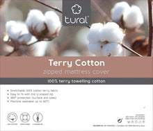 Carica l'immagine nel visualizzatore di Gallery, Tural - Fodera coprimaterasso con Cerniera. Spugna 100% Cotone. 140x190/200cm